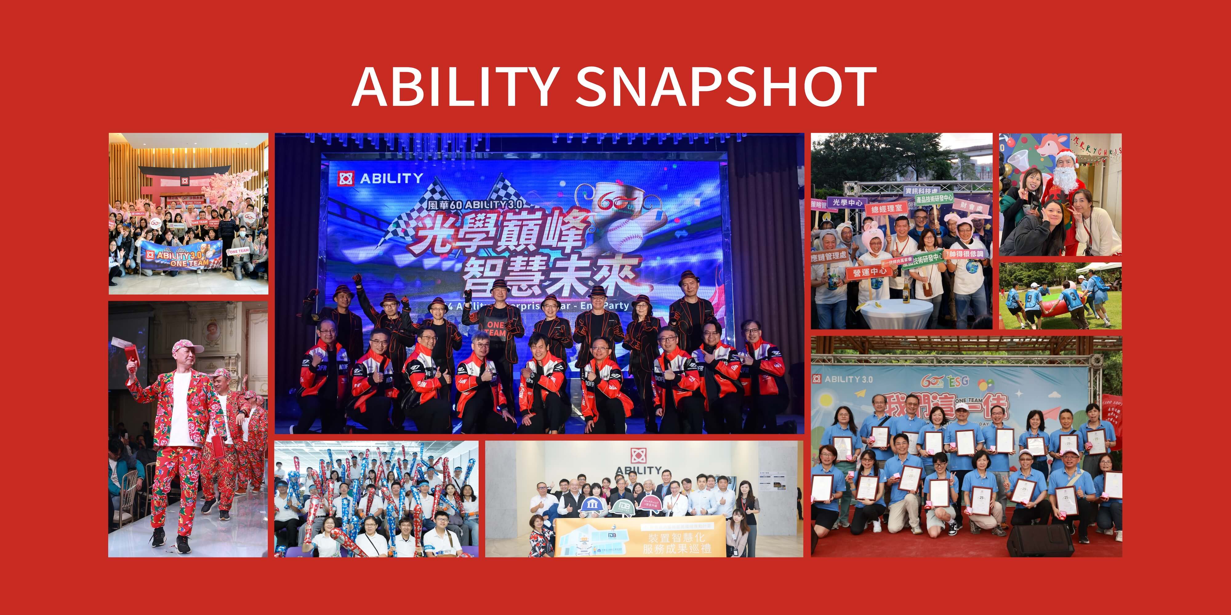 Collage of Ability Enterprise vibrant corporate moments