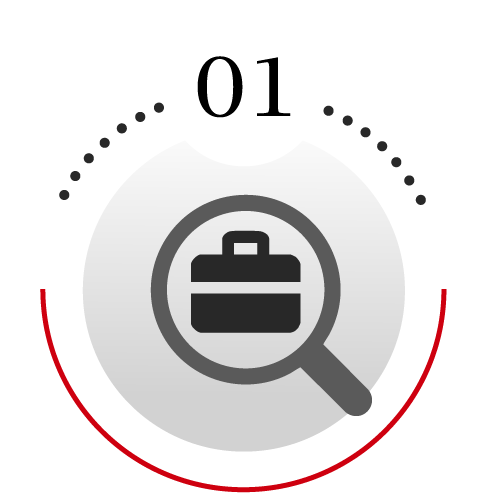 Step 1: Search for Job Openings and Proactive Application icon