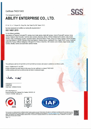 ISO14001_2015 Environmental Management System Certificate-Ability