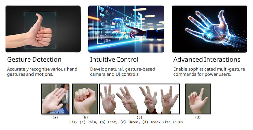 Accurately recognizes various gesture commands and action gesturesFace
