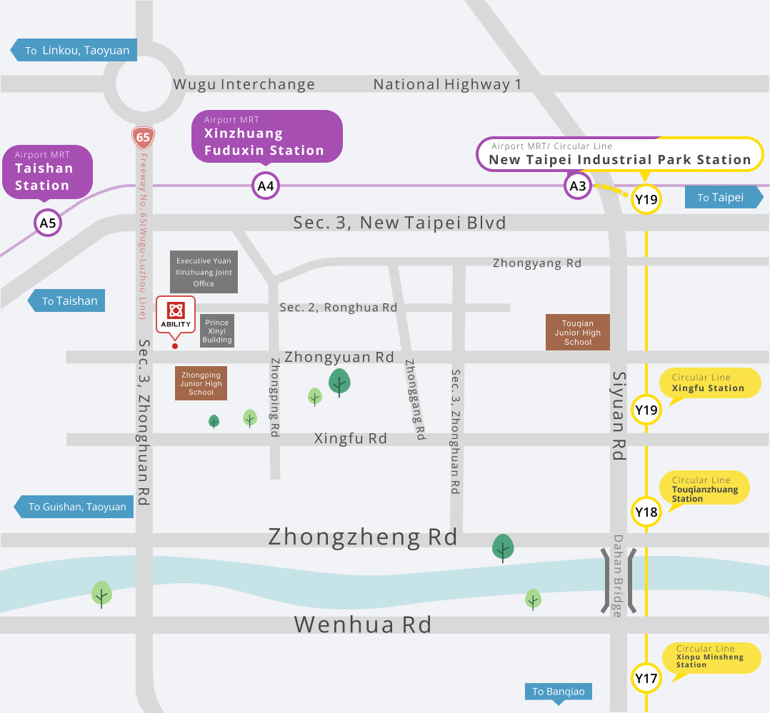 Ability Enterprise（佳能企業）周辺の道路名・ランドマーク・地下鉄駅の地図