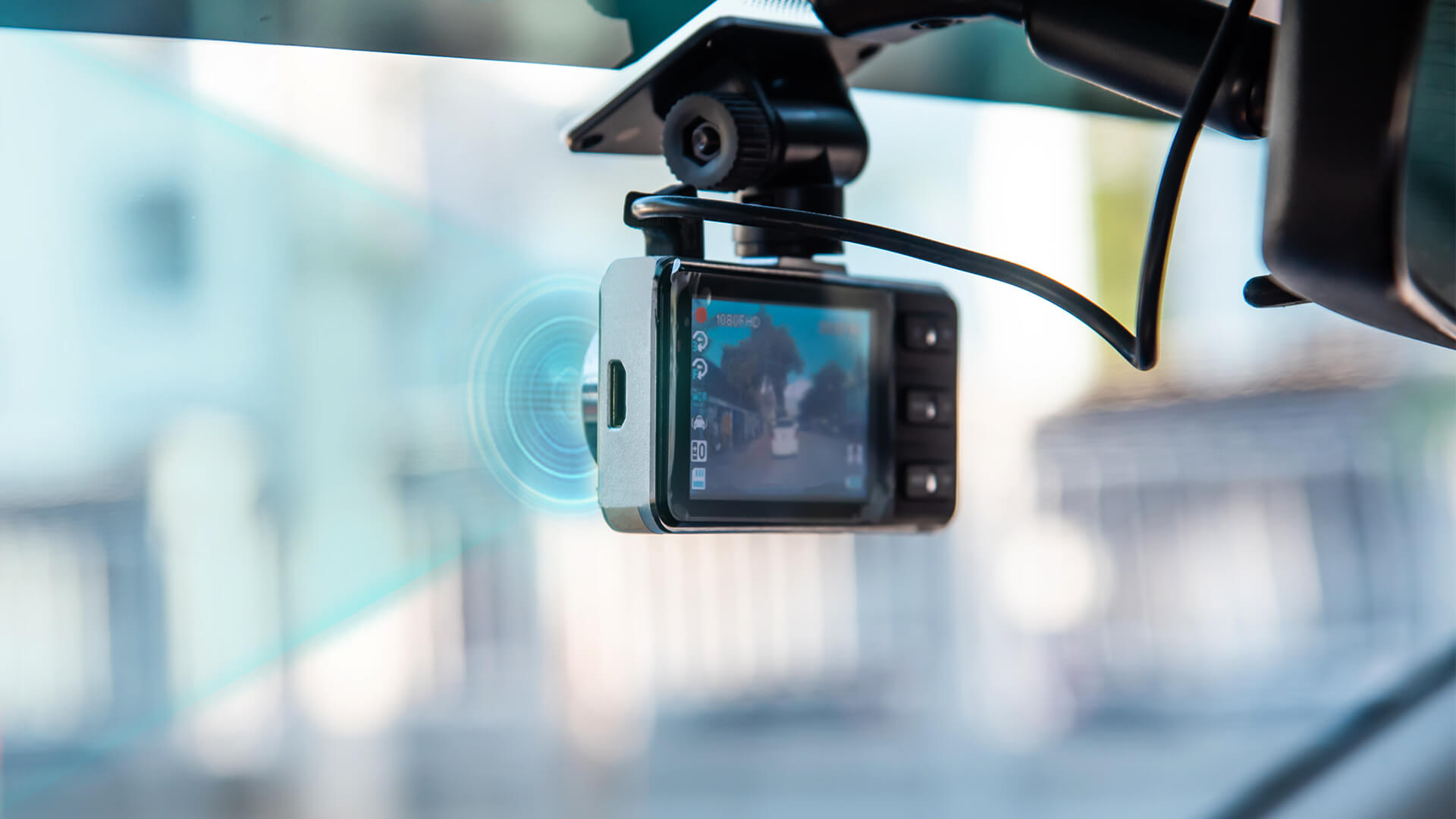 Installing a dash cam on the car windshield can continuously record while driving to enhance safety.