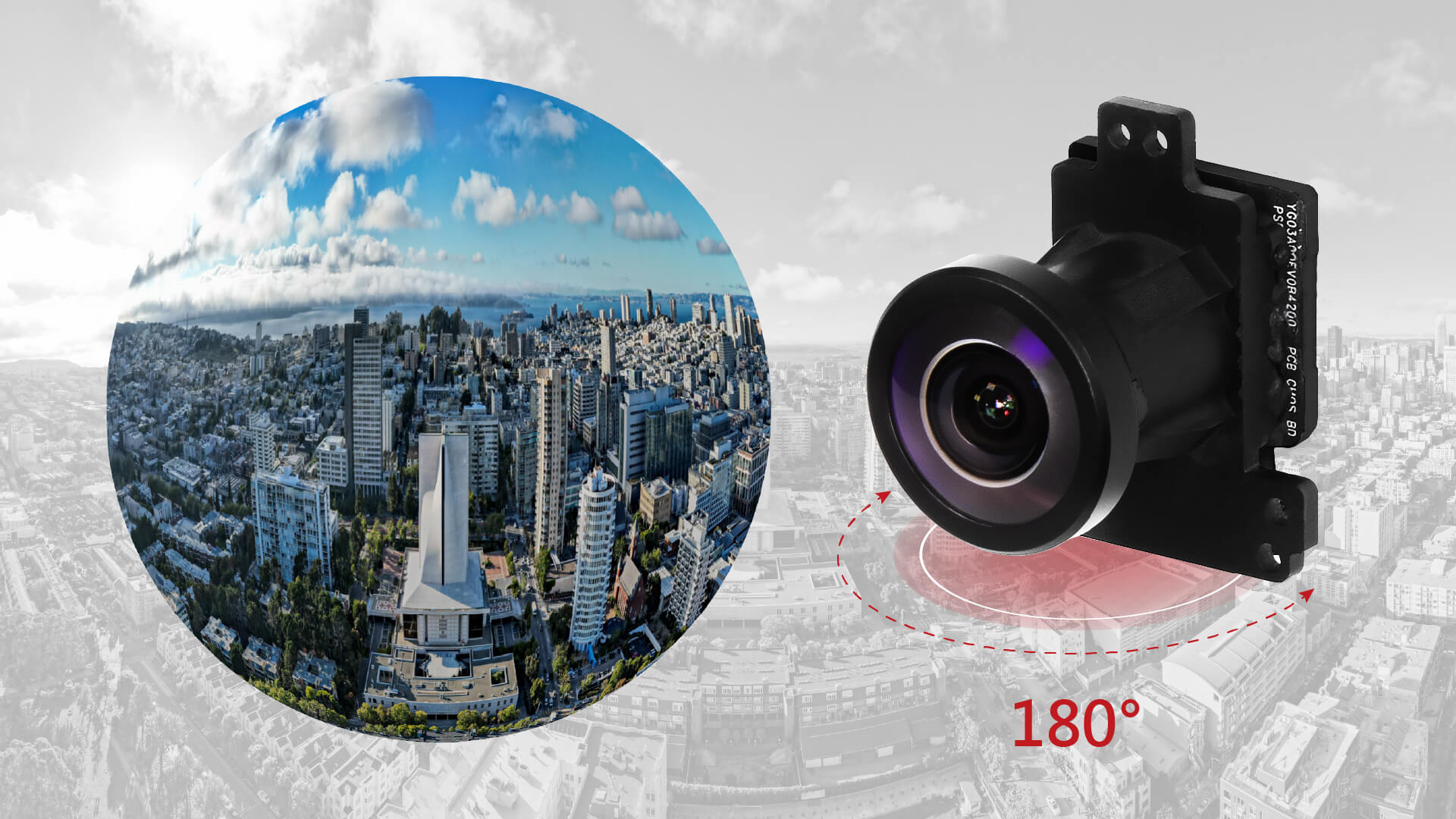 魚眼鏡頭模組能捕捉到180度以上的畫面