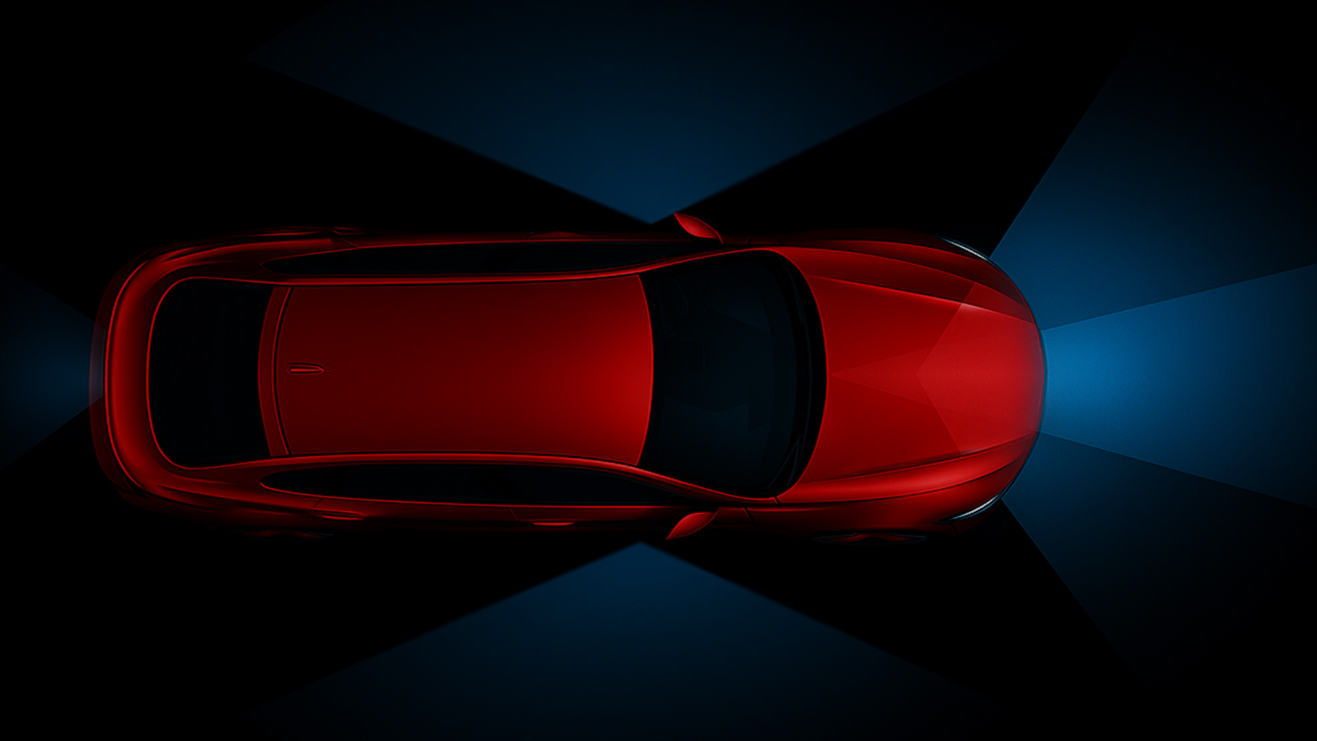 Ability EnterpriseによるADAS搭載車両の俯瞰ビューで、車線逸脱検知、物体検出、交通標識認識を含むセンサー範囲を可視化